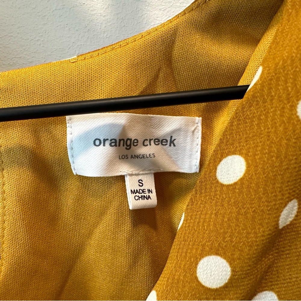 BRAND NEW ~ Mustard & White Polka Dot Maternity Midi Length Dress ~ NWOT - Picture 6 of 11